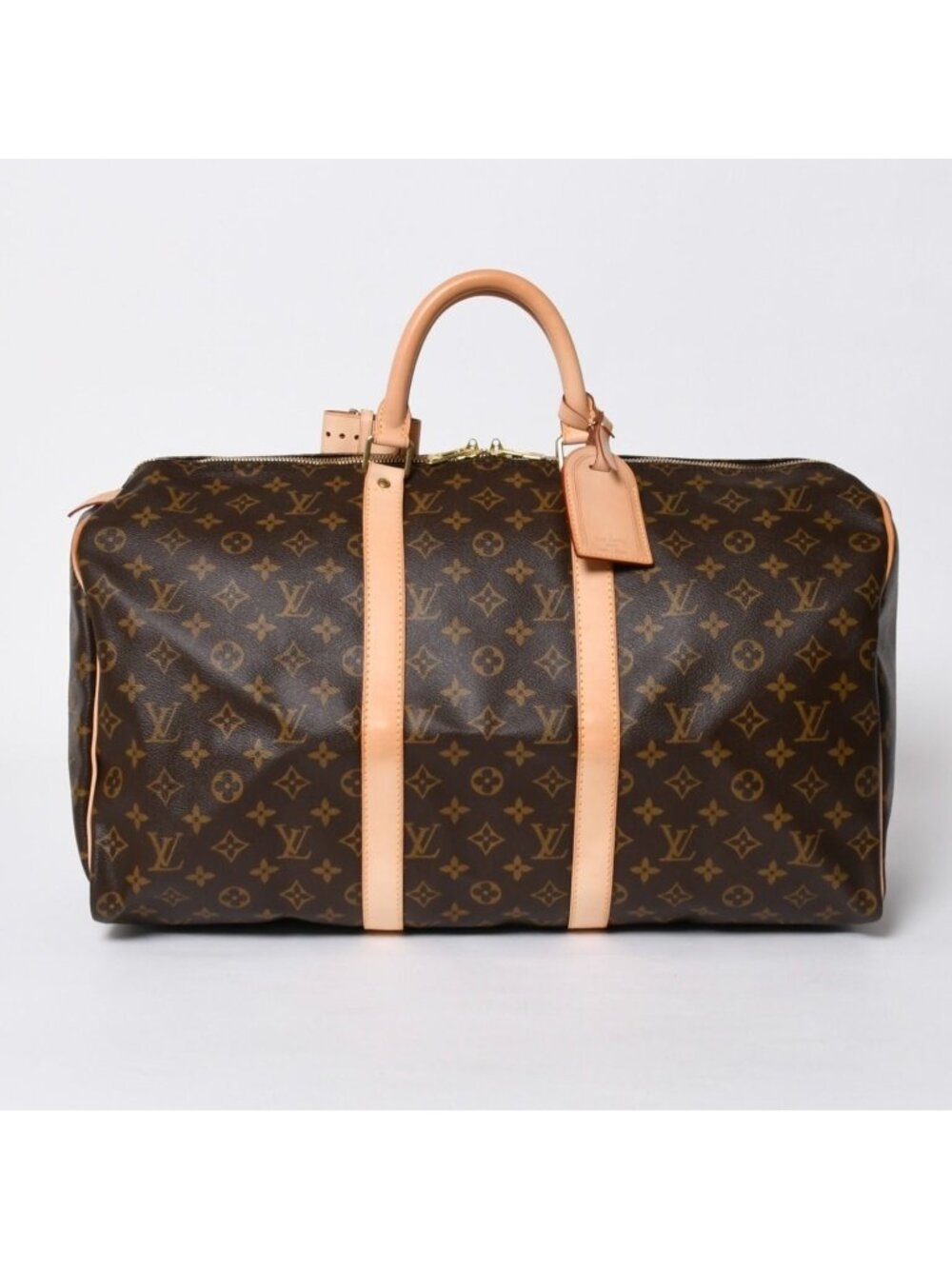 Louis Vuitton Keepall 50 Boston Bag Leather Monogram Gold